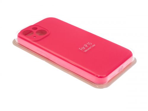 Чехол-накладка для iPhone 15 VEGLAS SILICONE CASE NL Защита камеры глубокий розовый (47) оптом, в розницу Центр Компаньон фото 2