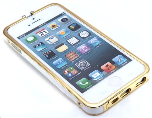 Бампер для iPhone 5 мет HERMES блистер золото-белый оптом, в розницу Центр Компаньон фото 4