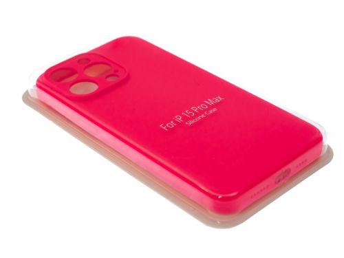 Чехол-накладка для iPhone 15 Pro Max VEGLAS SILICONE CASE NL Защита камеры глубокий розовый (47) оптом, в розницу Центр Компаньон фото 2