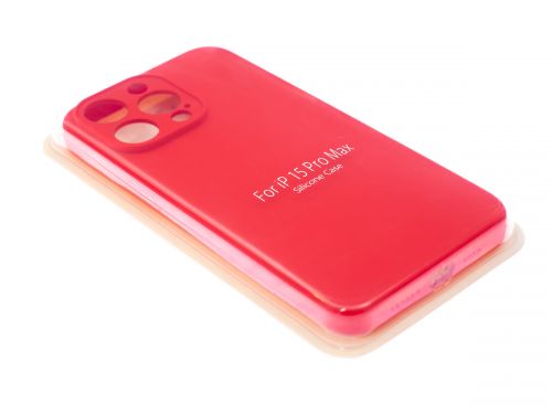 Чехол-накладка для iPhone 15 Pro Max VEGLAS SILICONE CASE NL Защита камеры красная (14) оптом, в розницу Центр Компаньон фото 2