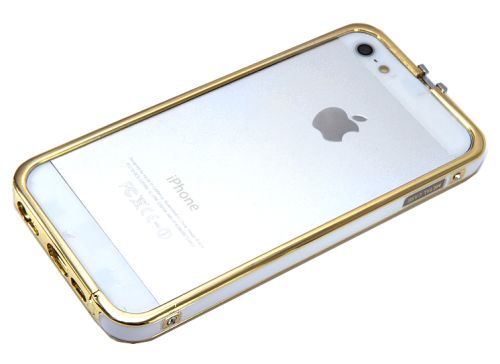 Бампер для iPhone 5 мет HERMES блистер золото-белый оптом, в розницу Центр Компаньон фото 5
