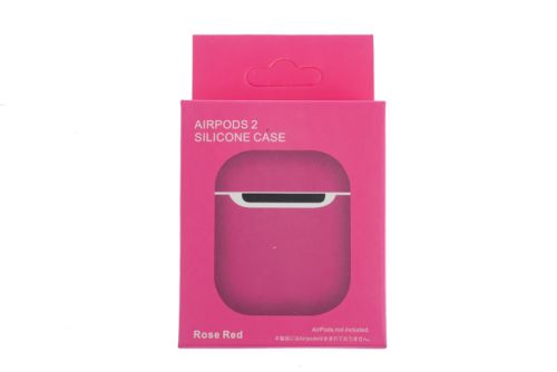 Чехол для наушников Airpods Silicone без карабина ярко-розовый оптом, в розницу Центр Компаньон фото 3