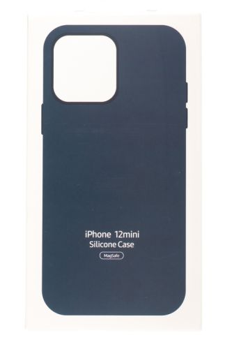 Чехол-накладка для iPhone 12 Mini SILICONE TPU поддержка MagSafe темно-синий коробка оптом, в розницу Центр Компаньон фото 4