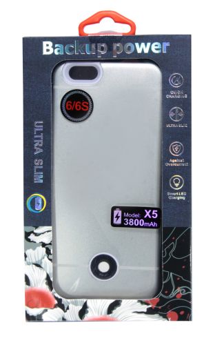 Внешний АКБ чехол для iPhone 6 (4.7) NYX X5 3800mAh серебро оптом, в розницу Центр Компаньон фото 4