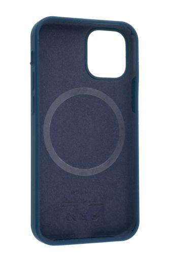 Чехол-накладка для iPhone 12 Mini SILICONE TPU поддержка MagSafe темно-синий коробка оптом, в розницу Центр Компаньон фото 3