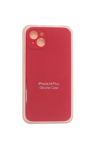 Чехол-накладка для iPhone 14 Plus SILICONE CASE Защита камеры красная (14) оптом, в розницу Центр Компаньон