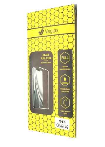 Защитное стекло для OPPO RENO 5 Lite FULL GLUE VEGLAS YELLOW картон черный оптом, в розницу Центр Компаньон фото 3
