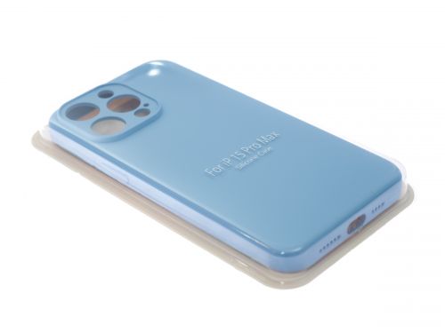 Чехол-накладка для iPhone 15 Pro Max VEGLAS SILICONE CASE NL Защита камеры сиренево-голубой (5) оптом, в розницу Центр Компаньон фото 2