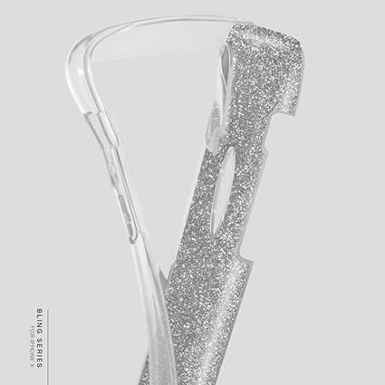 Чехол-накладка для iPhone X/XS USAMS Bling серебро оптом, в розницу Центр Компаньон фото 4