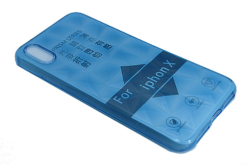 Чехол-накладка для iPhone X/XS JZZS Diamond TPU синяя оптом, в розницу Центр Компаньон фото 3