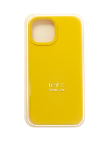 Чехол-накладка для iPhone 15 SILICONE CASE закрытый желтый (4) оптом, в розницу Центр Компаньон