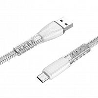 Купить Кабель USB-Micro USB BOROFONE BU31 Clear 2.4A 1м серебро оптом, в розницу в ОРЦ Компаньон