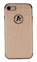 Чехол-накладка для iPhone 7/8/SE  ANYLAND TPU+Кожа бежевый - фото