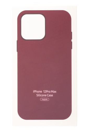 Чехол-накладка для iPhone 12\12 Pro SILICONE TPU поддержка MagSafe бордовый коробка оптом, в розницу Центр Компаньон фото 4
