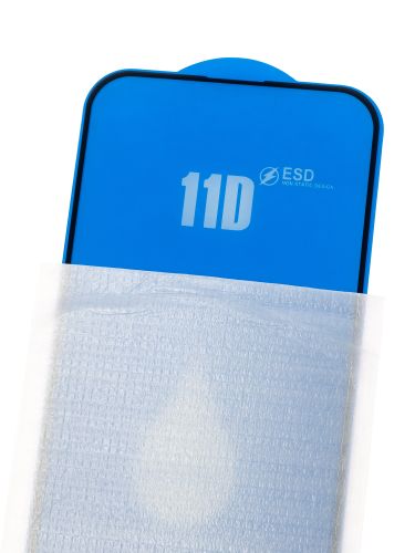 Защитное стекло для iPhone 15 Pro Max 11D FULL GLUE (синяя основа) пакет черный оптом, в розницу Центр Компаньон фото 3
