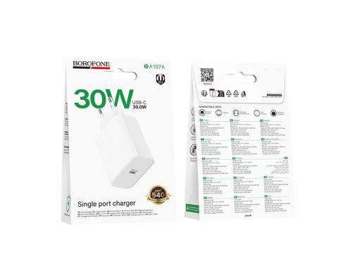 СЗУ Type-C BOROFONE BA107A Stellar 3A PD30W белый - фото фото 6