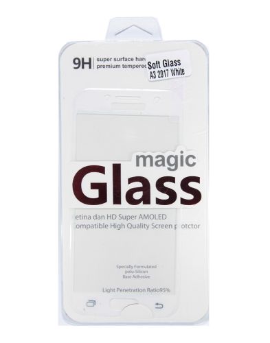 Защитное стекло для Samsung A320F A3 3D FLEX TPU коробка белый оптом, в розницу Центр Компаньон