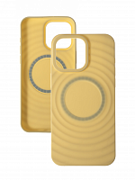 Чехол-накладка для iPhone 15 Pro Max VEGLAS RIPPLE TPU поддержка MagSafe желтый - фото