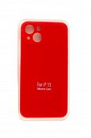 Чехол-накладка для iPhone 13 VEGLAS SILICONE CASE Защита камеры красная (14) - фото