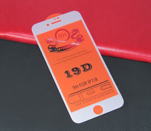 Защитное стекло для iPhone 7/8/SE 19D FULL GLUE коробка белый - фото