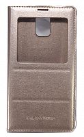 Чехол-книжка для Samsung N910C Note 4 FLIP WALLET КОЖА ОКНО золото - фото