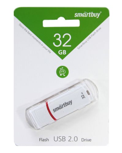 USB флэш карта 32 Gb USB 2.0 Smart Buy Crown белый оптом, в розницу Центр Компаньон фото 3