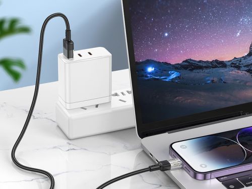Кабель USB Lightning 8Pin HOCO U129 Spirit 3.0A 1.2м черный - фото фото 4
