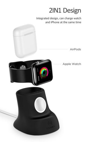 Подставка настольная для Airpods и Apple Watch USAMS US-ZJ051 серый оптом, в розницу Центр Компаньон фото 3