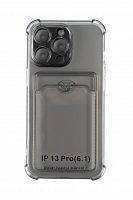 Чехол-накладка для iPhone 13 Pro VEGLAS Air Pocket черно-прозрачный - фото