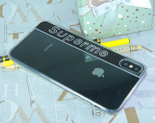Чехол-накладка для iPhone X/XS SUPERME TPU черный  оптом, в розницу Центр Компаньон фото 3
