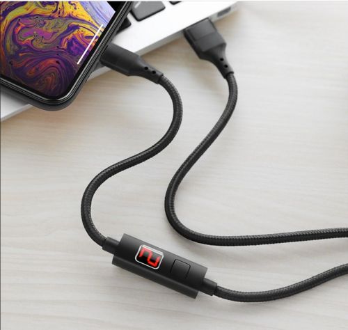 Кабель USB Lightning 8Pin HOCO S13 Central control timing черный оптом, в розницу Центр Компаньон фото 3