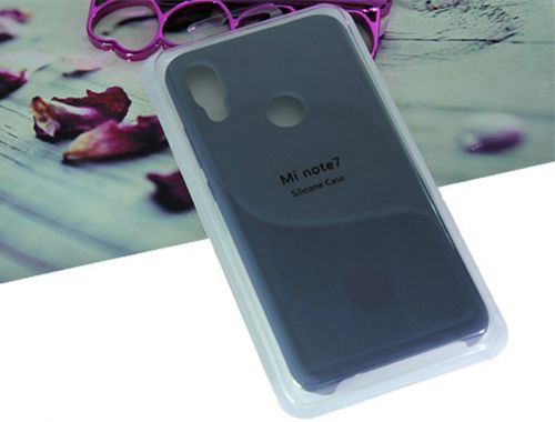 Чехол-накладка для XIAOMI Redmi Note7/Note7 Pro SILICONE CASE темно-синий (8) - фото
