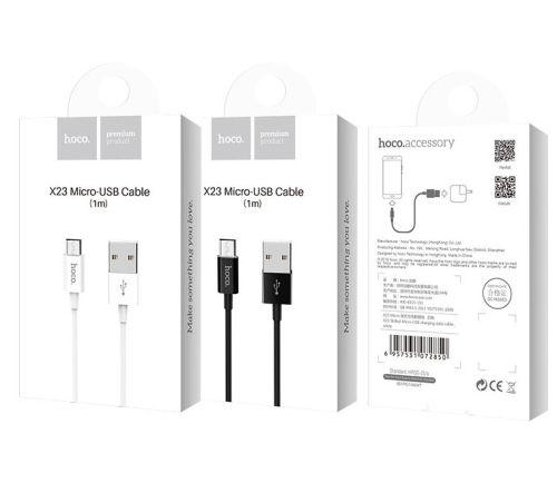 Кабель USB-Micro USB HOCO X23 1м Skilled черный оптом, в розницу Центр Компаньон фото 3