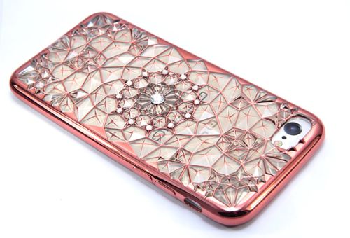 Чехол-накладка для iPhone 7/8/SE OY стразы TPU 001 розовое золото оптом, в розницу Центр Компаньон фото 3
