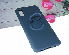 Чехол-накладка для Samsung A505F A50 SOFT TOUCH TPU КОЛЬЦО темно-синий - фото