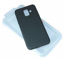 Чехол-накладка для Samsung A600 A6 2018 SOFT TOUCH TPU ЛОГО черный - фото