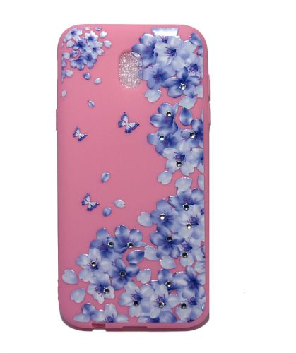 Чехол-накладка для Samsung J530F FASHION Розовое TPU стразы Вид 6 - фото