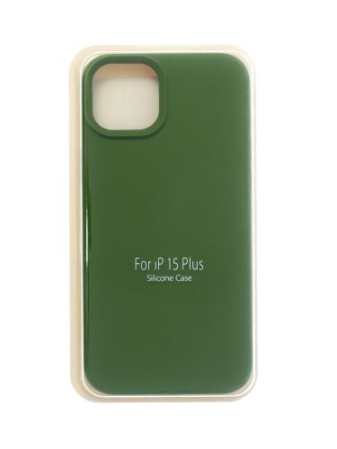 Чехол-накладка для iPhone 15 Plus SILICONE CASE закрытый хаки (64) оптом, в розницу Центр Компаньон