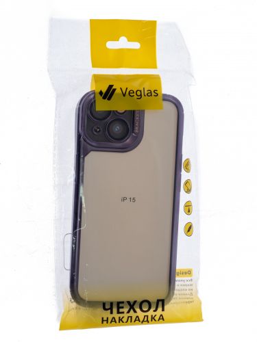 Чехол-накладка для iPhone 15 VEGLAS Bracket Lens фиолетовый оптом, в розницу Центр Компаньон фото 4