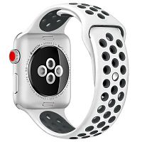 Купить Ремешок для Apple Watch Sport Отверстия 38/40/41mm бело-черный оптом, в розницу в ОРЦ Компаньон