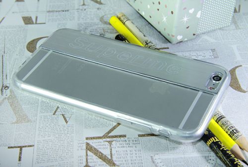 Чехол-накладка для iPhone 7/8/SE SUPERME TPU серебро  оптом, в розницу Центр Компаньон