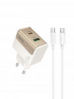 СЗУ Type-C HOCO CS71A 3A PD20W QC3.0 кабель Type-C белый - фото