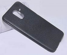 Чехол-накладка для Samsung A605 A6+ 2018 FASHION LITCHI TPU черный - фото