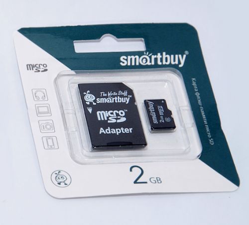 Карта памяти MicroSD 2 Gb Smart Buy адаптер - оптовая продажа фото 2 Карта памяти MicroSD 2 Gb Smart Buy адаптер - фото фото 2