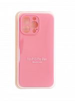 Чехол-накладка для iPhone 15 Pro Max VEGLAS SILICONE CASE Защита камеры розовый (6) - фото