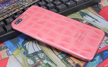 Чехол-накладка для iPhone 7/8 Plus JZZS Diamond TPU прозрачно-красная - фото