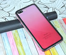 Чехол-накладка для iPhone 7/8 Plus GRADIENT TPU+Glass красный  - фото