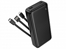 Внешний АКБ пауэр банк BOROFONE BJ79A 20000mAh Clever 3 кабеля черный - фото