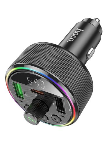 FM трансм HOCO E82 + АЗУ PD30W QC3.0+ Bluetooth громкая связь черный - фото фото 2