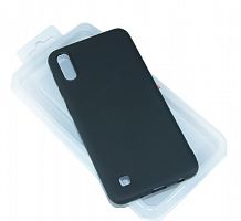 Чехол-накладка для Samsung A105F A10 SOFT TOUCH TPU ЛОГО черный - фото